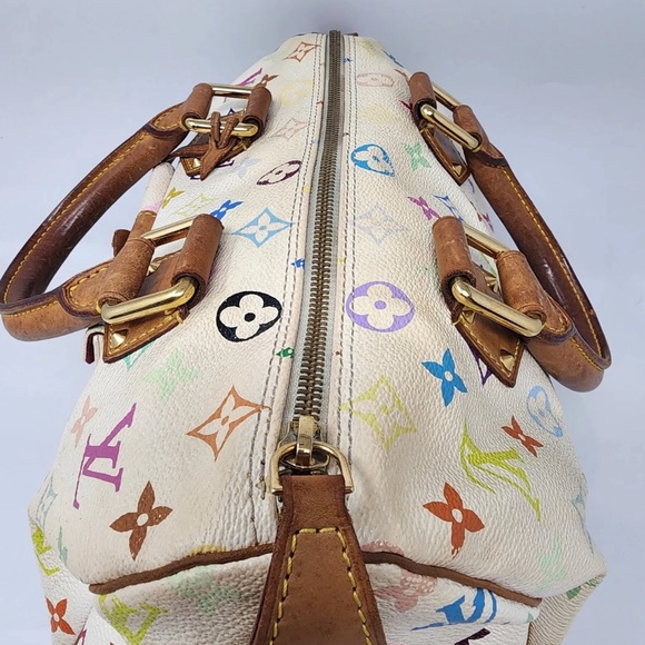 SOLD. Louis Vuitton White Murakami Speedy 30 - Picture 5 of 14
